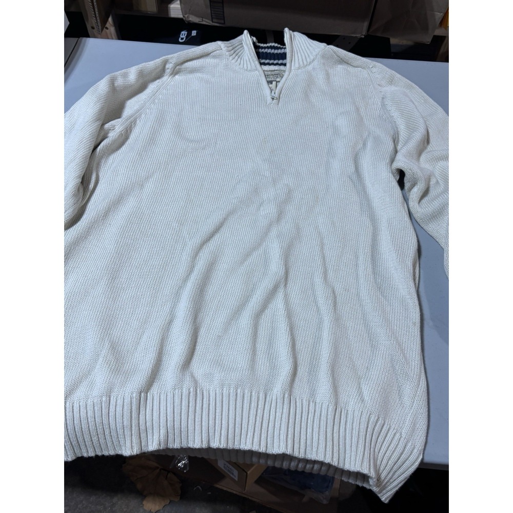 American Rag 1/4 Zip Cotton Side Stripe Pullover Sweater‎ Men's XL Y2K